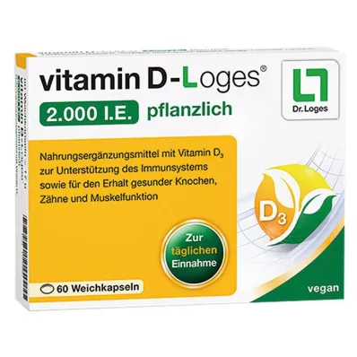 VITAMIN D-LOGES 2,000 I.U. kasvissyöjän pehmeät kapselit, 60 kpl