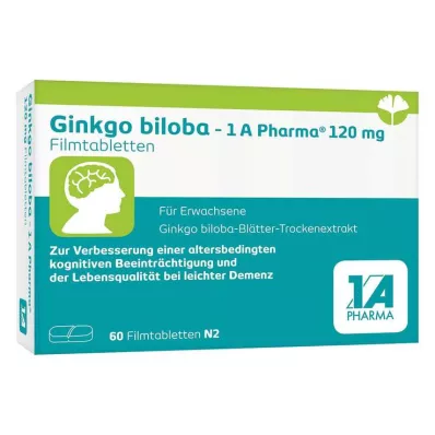 Ginkgo biloba - 1 A Pharma® 120 mg kalvopäällysteinen tabletti, 60 kpl Ginkgo biloba - 1 A Pharma® 120 mg kalvopäällysteinen tabletti, 60 kpl