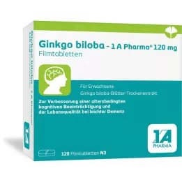 GINKGO BILOBA-1A Pharma 120 mg kalvopäällysteiset tabletit, 120 kapselia