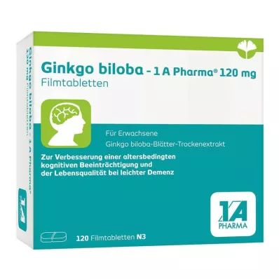 Ginkgo biloba - 1 A Pharma® 120 mg kalvopäällysteinen tabletti, 120 kpl