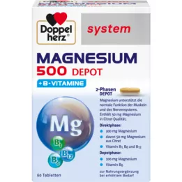 DOPPELHERZ Magnesium 500 Depot järjestelmätabletit, 60 kpl