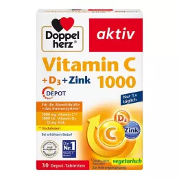 DOPPELHERZ C-vitamiini 1000+D3+Sinkki-depottabletit, 30 kpl