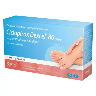 CICLOPIROX Dexcel 80 mg/g vaikuttava aine kynsilakka, 3,3 ml