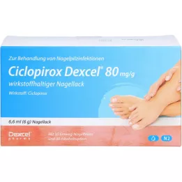 CICLOPIROX Dexcel 80 mg/g vaikuttava aine kynsilakka, 6,6 ml