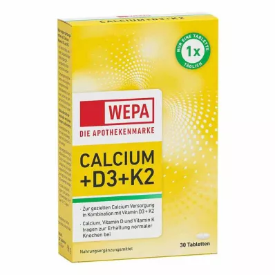 WEPA Kalsium+D3+K2 tabletit, 30 kpl