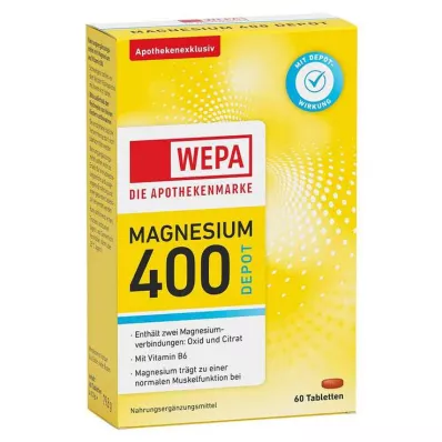 WEPA Magnesium 400 DEPOT+B6 tabletit, 60 kpl