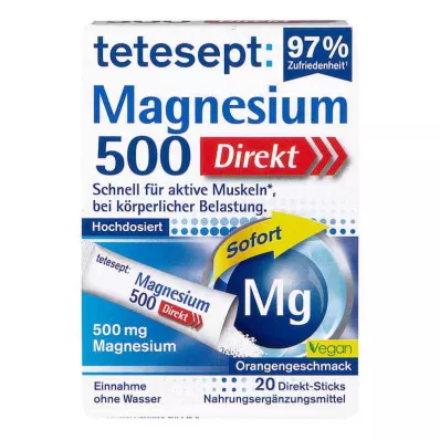 Tetesept Magnesium 500 Direct Sticks (20 kpl) Tetesept Magnesium 500 Direct Sticks (20 kpl)