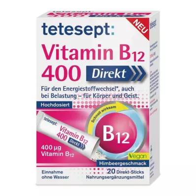 TETESEPT B12-vitamiini 400 Direct Sticks, 20 kpl TETESEPT B12-vitamiini 400 Direct Sticks, 20 kpl