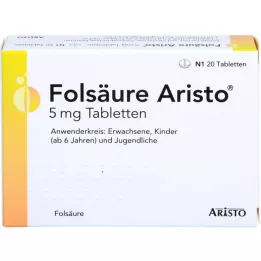 FOLSÄURE ARISTO 5 mg tabletit, 20 kpl