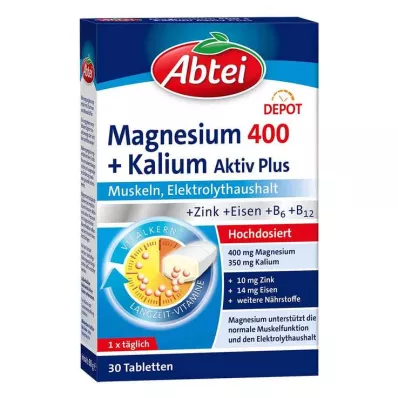 Abbey Magnesium 400 + kaliumtabletit, 30 kpl