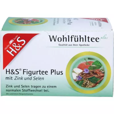 H&amp;S Figure Tea Plus, sinkki- ja seleenisuodatinpussi, 20X1.5 g