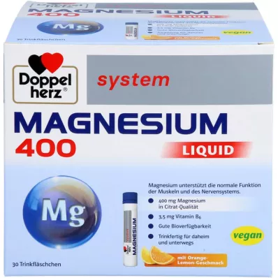 DOPPELHERZ Magnesium 400 Liquid system Trinkamp., 30 kpl