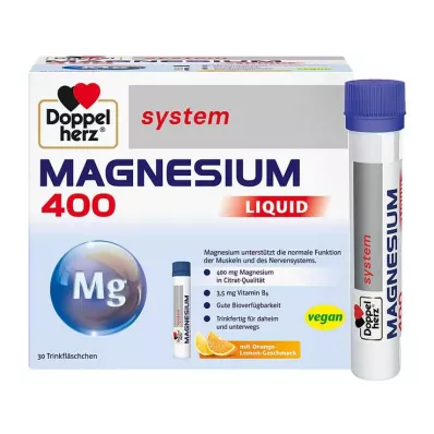 DOPPELHERZ Magnesium 400 Liquid system Trinkamp., 30 kpl