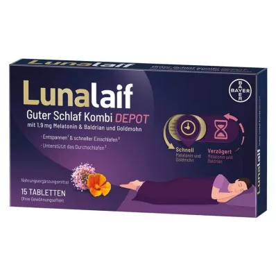 LUNALAIF Good Sleep Combi Depot -tabletit, 15 kpl