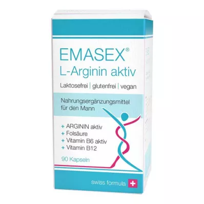 Emasex L-Arginine aktiiviset kapselit, 90 kpl Emasex L-Arginine aktiiviset kapselit, 90 kpl