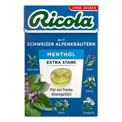 RICOLA o.Z.Box Menthol extra vahvat makeiset, 50 g RICOLA o.Z.Box Menthol extra vahvat makeiset, 50 g