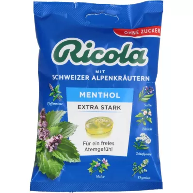 RICOLA o.Z.Beutel Menthol extra vahvat karamellit, 75 g