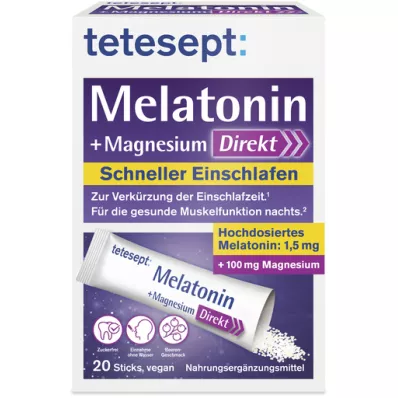 TETESEPT Melatoniini + Magnesium Direct Sticks, 20 kpl