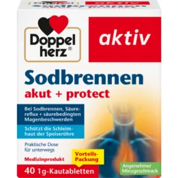 DOPPELHERZ Heartburn acute+protect purutabletit, 40 kpl