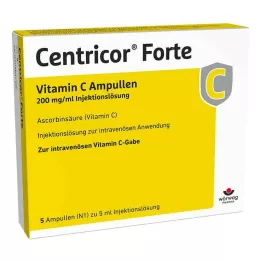 CENTRICOR Forte C-vitamiini Amp. 200 mg/ml injektioneste, liuos, 5X5 ml