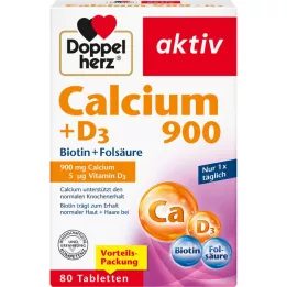 DOPPELHERZ Kalsium 900+D3 tabletit, 80 kpl