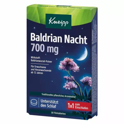 KNEIPP Valerian Night 700 mg kalvopäällysteiset tabletit, 30 kapselia