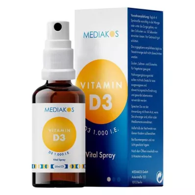 VITAMIN D3 1000 I.U. Mediakos Vital suihke, 20 ml