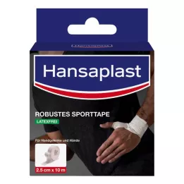HANSAPLAST Tukeva urheiluteippi 2,5 cm x 10 m valkoinen, 1 kpl