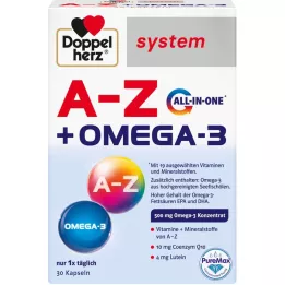 DOPPELHERZ A-Z+Omega-3 all-in-one-järjestelmäkapselit, 30 kpl