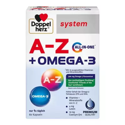 DOPPELHERZ A-Z+Omega-3 all-in-one-järjestelmäkapselit, 60 kpl DOPPELHERZ A-Z+Omega-3 all-in-one-järjestelmäkapselit, 60 kpl