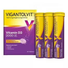 VIGANTOLVIT 2000 I.U. D3-vitamiinia sisältäviä poreilevia tabletteja, 60 kpl