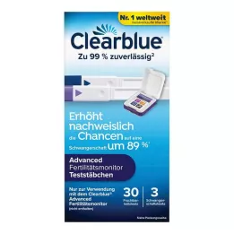 CLEARBLUE Hedelmällisyyttä mittaavat testitikut 30+3, 33 kpl