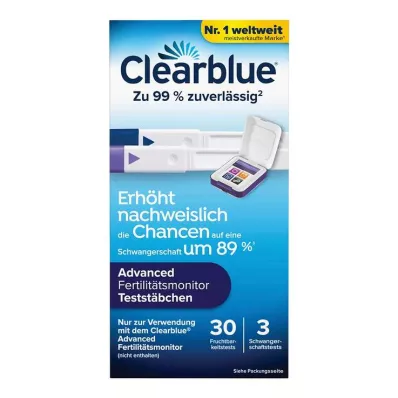 CLEARBLUE Hedelmällisyyttä mittaavat testitikut 30+3, 33 kpl