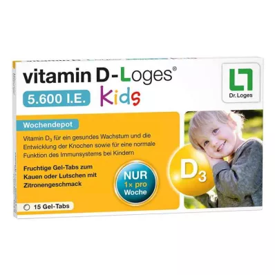 VITAMIN D-LOGES 5,600 I.E. Kids purutabletit, 15 kpl