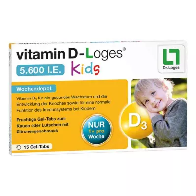 VITAMIN D-LOGES 5,600 I.E. Kids purutabletit, 15 kpl