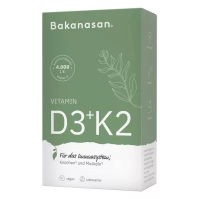 Bakanasan Vitamin D3 + K2 kapselit, 60 kpl