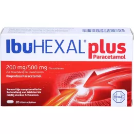 IBUHEXAL plus parasetamoli 200 mg/500 mg kalvopäällysteiset tabletit, 20 kpl