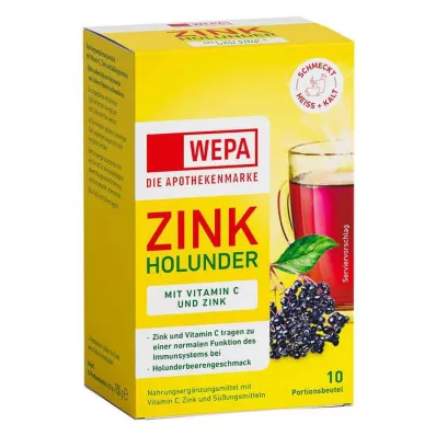 Wepa sinkkiseljanmarja + C-vitamiini + sinkkisokeriton jauhe, 10x10 g