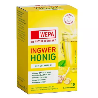Wepa inkivääri + hunaja + C-vitamiinijauhe, 10X10 g