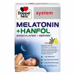 DOPPELHERZ Melatoniini+hamppuöljy-järjestelmäkapselit, 30 kpl