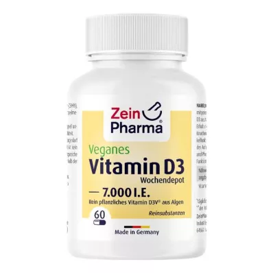 VEGANE D3-vitamiini 7000 I.U. Viikoittaiset depotkapselit, 60 kpl
