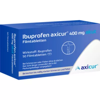 IBUPROFEN axicur 400 mg akuutti kalvopäällysteiset tabletit, 50 kpl