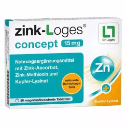 ZINK-LOGES concept 15 mg enteropäällysteiset tabletit, 30 kpl