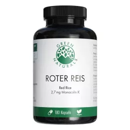 GREEN NATURALS punainen riisi Monacolin K vegaaniset kapselit, 180 kpl