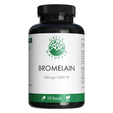 GREEN NATURALS Bromelaiini 500 mg vegaani 5000 FIP:n kanssa, 150 kpl