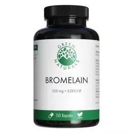 GREEN NATURALS Bromelaiini 500 mg vegaani 5000 FIP:n kanssa, 150 kpl